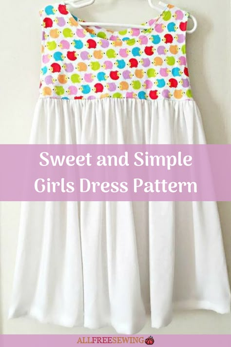 Girls Dress Patterns Free, Easy Toddler Dress Pattern, Printable Sewing Patterns Free Kids, Easy Girl Dresses To Sew, Simple Toddler Dress Pattern, Simple Toddler Dress Pattern Free, 2t Dress Pattern Free Easy, Free Girls Dress Sewing Pattern, Homemade Baby Girl Dresses