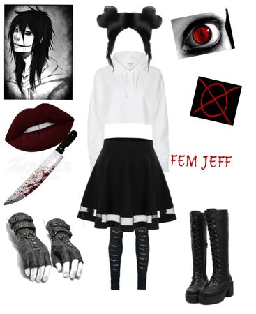 creepypasta fanfiction 2 Outfit | ShopLook Vigin Killer Sweater, Laughing Jack Inspired Outfits, Creepypasta Outfit Ideas, Creepy Pasta Hoodie, Creepypasta Outfits, Virgin Killer Sweater, Ideas For Black Hair, Art Nouveau Cat, Black Knees