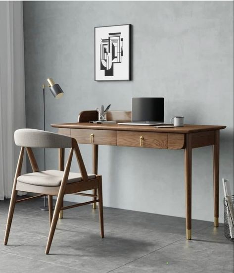 Study Chair Wooden, Bedroom Working Table, Scandinavian Study Table, Bedroom Office Table, Small Wooden Desk, Wooden Study Table, Modern Wood Desk, Study Table And Chair, Study Table Designs