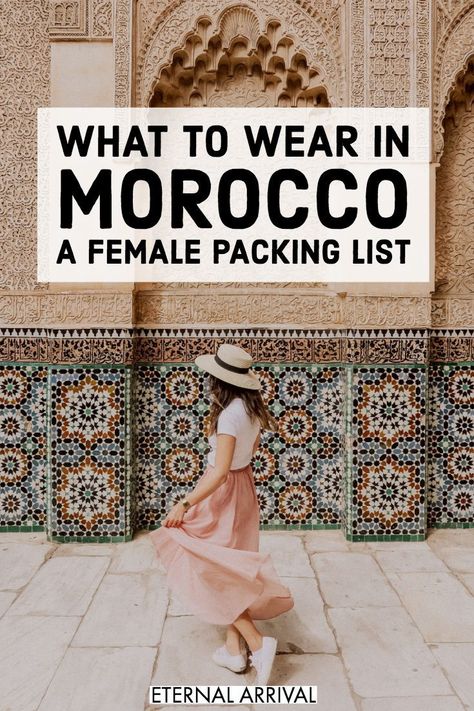 Wondering what to wear in Morocco for women? Check this Morocco packing list for what to pack for Morocco for women! Modesty is key, but you can still dress cute! Here are some Morocco outfits you can wear from Marrakech to Fes to Chefchaouen to the Sahar Morocco Travel Outfit, Morocco Packing List, Morocco Packing, Morocco Itinerary, Marrakech Travel, Restaurants In Paris, Visit Morocco, Morocco Travel, Marrakech Morocco