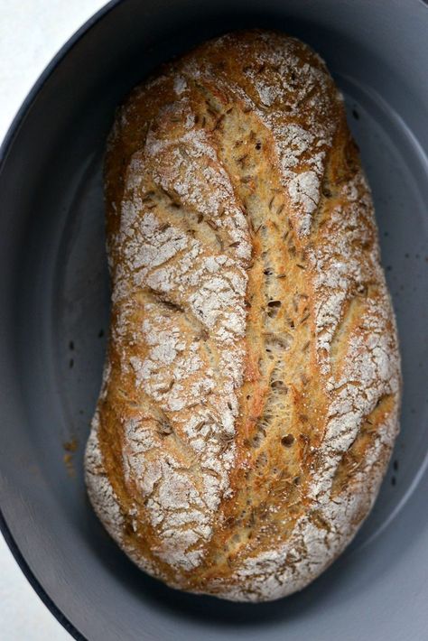 No-Knead Rye Bread - Simply Scratch Artisan Rye Bread Recipe, No Knead Rye Bread Recipe, Rye Bread Recipe, Rye Bread Recipes, German Bread, Dutch Oven Bread, Knead Bread Recipe, Homemade Bread Easy, Artisan Bread Recipes