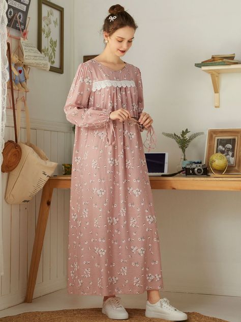 299570476c6f0309545110c592b6a63bdesc43511354ri Cotton Night Dress, Muslim Fashion Dress, Night Dress For Women, Abaya Designs, Women's Nightgowns, Fashionista Clothes, Stylish Dress Book, Guipure Lace, Fashion Attire