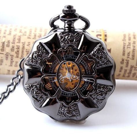 pocket watch designs 10 Skeleton Pocket Watch, Steampunk Pocket Watch, Mode Steampunk, Steampunk Watch, Mechanical Pocket Watch, Skeleton Watches, Fob Watch, Vintage Pocket Watch, Steampunk Accessories