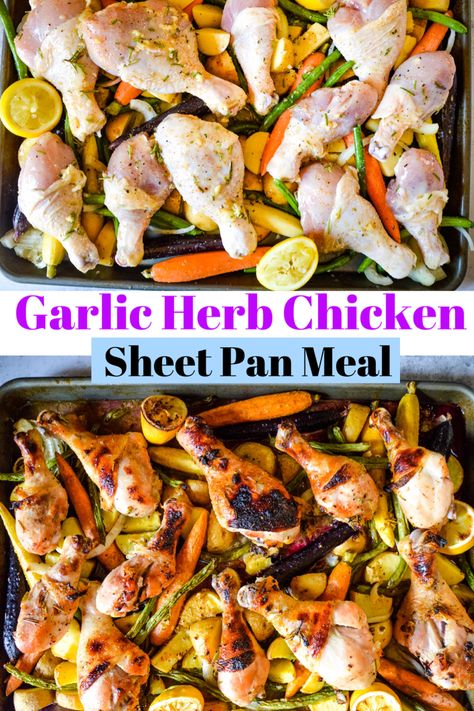 Drumstick Chicken Sheet Pan, Dinner Recipes Chicken Drumsticks, Drumstick One Pan Dinner, Chicken Leg Quarters Sheet Pan Dinner, Chicken Drumstick One Pan Meal, Healthy Chicken Drumsticks Recipes, Chicken Drumsticks Sheet Pan Dinner, Chicken Drumstick Meal Prep, Drumstick Chicken Meals