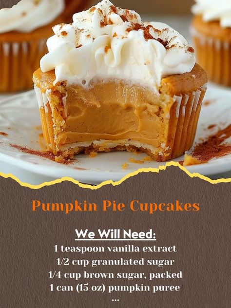 Pumpkin Pie Cupcakes Easy, Thanksgiving Cupcakes Ideas, Pumpkin Pie Cupcakes Recipe, Thanksgiving Baking, Pumpkin Pie Cupcakes, Thanksgiving Cupcakes, Fall Harvest Party, Best Pumpkin Pie, Harvest Party