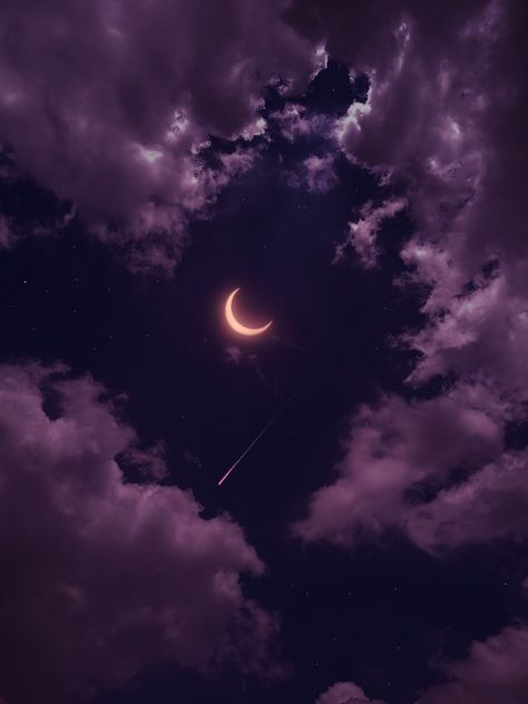 Photography, moon, moon photography, The Moon, Beautiful Sky, Moon and Clouds Gothic Moon Aesthetic, The Moon Artwork, Full Moon Color Palette, Serencore Aesthetic, Magic Moon Aesthetic, Moon Atheistic, Moon Royalty Aesthetic, Dream Aesthetic Purple, Cresent Moon Pics Aesthetic