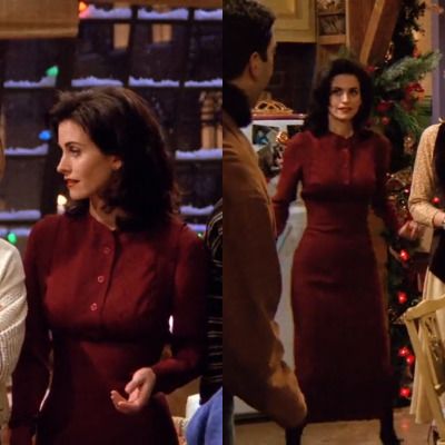 Monica Red Dress, Friends Monica, Twenties Style, Parisian Outfit, Monica Geller, 80s And 90s Fashion, Tv Show Outfits, Weird Fashion, Stockholm Fashion