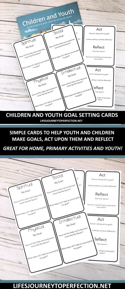 Life's Journey To Perfection: Children and Youth Goal Setting Cards Lds Primary Activity Goals, Activity Day Goal Setting Lds, Goal Setting Activity Days Lds, Youth Goals Lds Free Printable, Children And Youth Program Lds Goals Free Printable, Lds Children And Youth Goal Sheet, Yw Goal Setting Activity, Lds Goal Setting, Lds Goals Printable Free