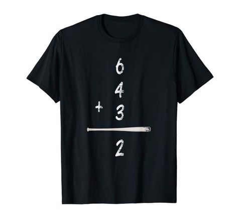 Softball Baseball Math 6 4 3 2 Double Play Cute T Shirt Softball Game: Clothing Baseball Jokes, Funny Baseball, Baseball Humor, Play Baseball, Baseball Gifts, T Shirts With Sayings, Cute Tshirts, Party Shirts, Shirts With Sayings