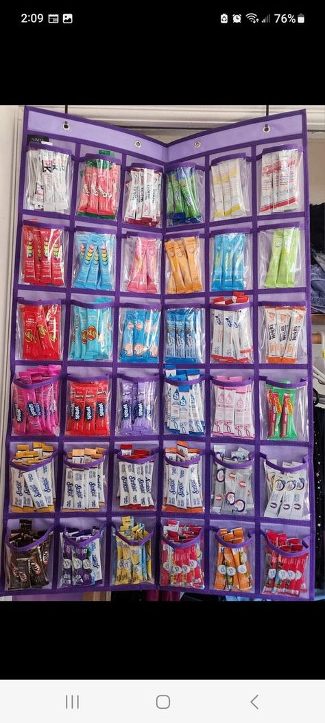 Drink Mix Storage Ideas, Flavored Water Packets Storage, Water Packet Organization, Drink Mix Packet Storage, Drink Packet Storage, Drink Organization, Organize Drink Packets, Water Packets, Drink Packet Organization