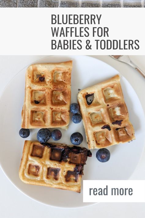 Banana Blueberry Waffles, Blw Blueberry Waffles, Banana Waffles For Baby, Blueberry Waffle Recipe, Healthy Blueberry Waffles, Baby Waffles Recipe, Waffle Recipe For Baby, Waffles For Toddlers, Toddler Waffle Recipe