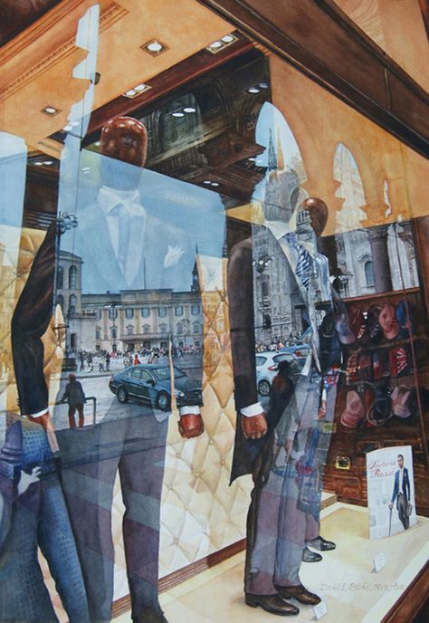 Reflecting on Reflections - American Watercolor Reflection Drawing, Reflection Painting, Window Reflection, Gcse Art Sketchbook, Reflection Art, Store Window, Inside And Outside, Gcse Art, Ap Art