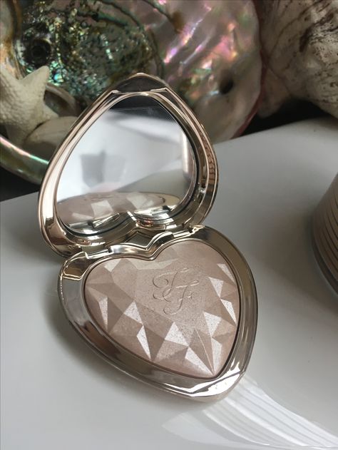 Heart highlighter from Too Faced @grace2092s To Faced Highlighter, Two Faced Highlighter, Two Faced Highlighter Heart, Too Faced Highlighter Heart, Too Faced Moon Crush Highlighter, Too Faced Better Than Chocolate, Too Faced Highlighter, Highlighter, Mirror Table