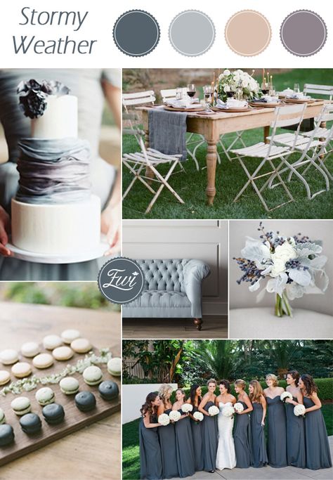 pantone stormy weather dusty grey and blue neutral wedding color ideas for fall 2015 Blue Neutral Wedding, Pantone Wedding Colors, Wedding Color Schemes Winter, Pantone Wedding, Stormy Blue, Neutral Wedding Colors, Wedding Color Trends, Winter Wedding Colors, Gray Wedding