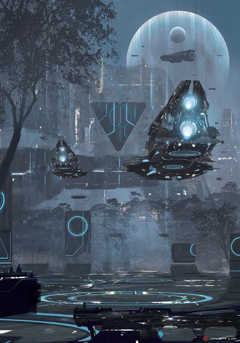 Paradis Sombre, Concept Art Landscape, Sci Fi Landscape, Art And, Sci Fi Environment, Futuristic Background, Landscape Concept, Cyberpunk City, Fantasy City