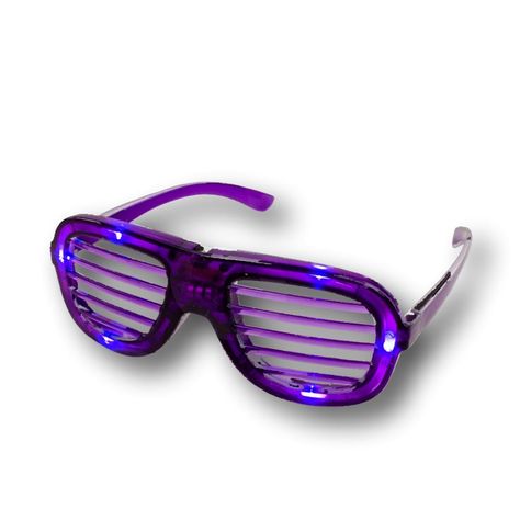 Purple Slotted Rock Star Shutter Sunglasses Pack of 6 Check more at https://blinkee.com/product/purple-slotted-rock-star-shutter-sunglasses-pack-of-6/ Shutter Sunglasses, Led Colors, Rock Star, Led Color, Shutters, Bright White, Glow In The Dark, Light Up, Party Favors