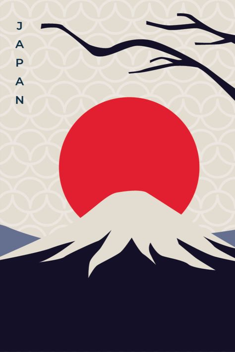 Japanese Party, Minimalist Background, Japanese Background, Japanese Wallpaper Iphone, Japanese Pop Art, Monte Fuji, Japanese Flag, Japan Illustration, Japan Flag