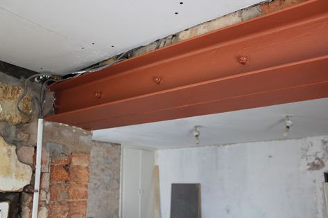 DIY: Exposing a Steel Beam & Fire Protection - Kezzabeth | DIY & Renovation Blog