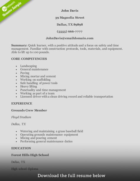 How to Write a Perfect Construction Resume (Examples Included) Construction Resume, Customer Service Resume, Business Analyst Resume, Administrative Assistant Resume, Free Resume Examples, Job Resume Samples, Resume Guide, Resume References, Student Resume Template