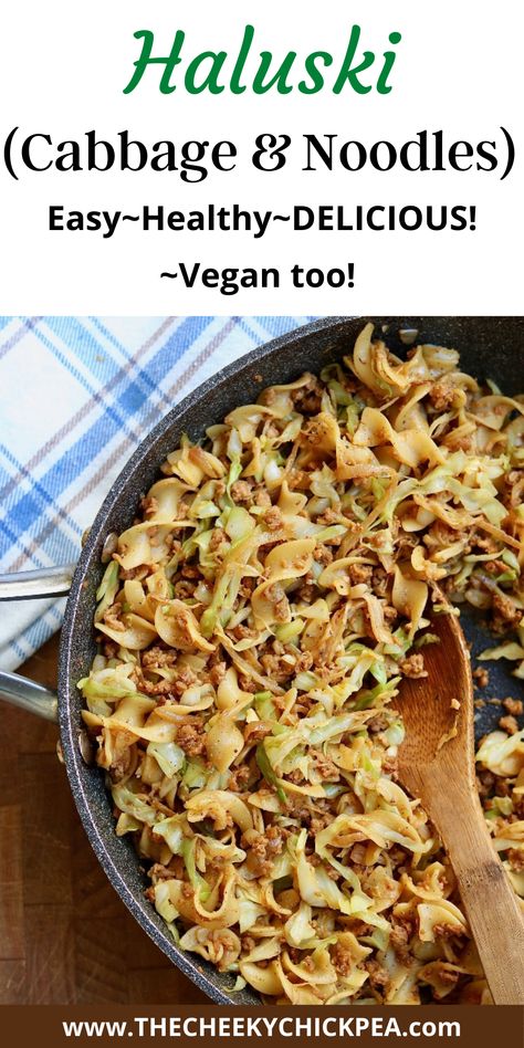 cabbage and noodles in a skillet Vegan Dinner Noodles, Vegan Cabbage And Noodles, Vegan Cabbage And Chickpea Pie, Cabbage Spaghetti Recipes, Cabbage Pasta, Cabbage Noodles, Vegan Cabbage Recipes, Buttery Noodles, Grilled Cabbage