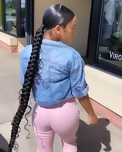 Sleek Braided Ponytail, Sleek Braid, Black Ponytail, Braided Pony, Natural Hair Bun Styles, Weave Ponytail Hairstyles, Sleek Ponytail Hairstyles, Black Ponytail Hairstyles, Braided Hairstyle