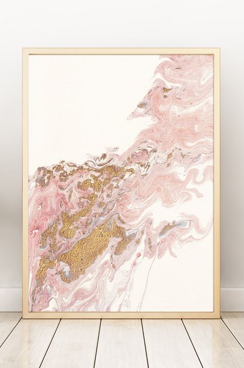 Blush Pink And Gold Living Room, Bedroom Decor Pink And Gold, Pink Gold Home Decor, Pink Gold Teen Bedroom, Pink White Gold Wall Art, Cream Gold And Pink Bedroom, Blush Pink Cream And Gold Bedroom, Pink And Gold Artwork, Blush Pink Artwork