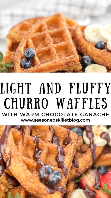 Fruit Topping For Waffles, Churro Waffle Recipe, Waffles With Fruit Topping, Ricotta Churro Waffles, Chocolate Waffles From Pancake Mix Recipes, Chocolate Waffle Recipe, Churro Waffles, Eggo French Toast Waffles, Berry Waffles