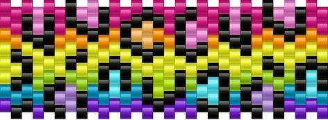 Rainbow Kandi Pattern, Multistitch Kandi Pattern, Kandi Ideas Pattern, Kandi Templates, Kandi Cuff Patterns, Rainbow Loom Patterns, Cuff Pattern, Kandi Inspo, Kandi Cuffs