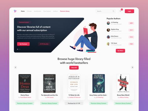 Web Design Books, Bookstore Design, Ui Design Principles, Middle School Libraries, Library Website, Online Academy, Japanese Phrases, Ui Design Website, School Website