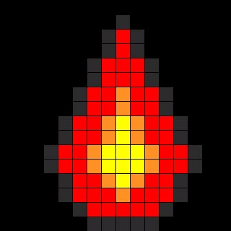 Fire Perler Perler Bead Pattern / Bead Sprite Flame Perler Bead Patterns, Fire Truck Perler Bead Patterns, Flame Pixel Art, Lightning Bolt Perler Bead Pattern, Pixel Fire, Fire Perler Beads, Fire Pixel Art, Fire Cross Stitch Pattern, Easy Perler Beads Ideas