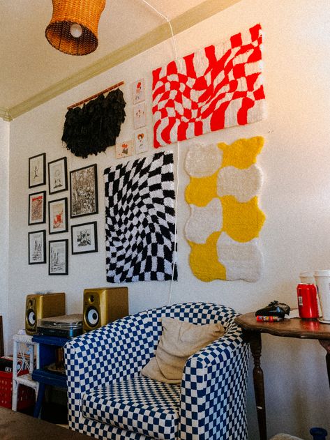 Checkerboard Furniture, Checkerboard Decor, Checkerboard Wall, Diy Framed Art, Room Makeover Bedroom, Media Room, School Decorations, Diy Frame, Eclectic Home