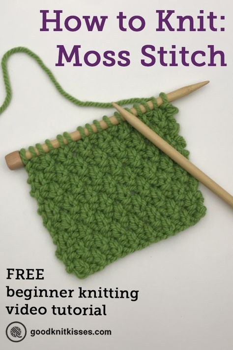 Moss Stitch Pattern, Knit Purl Stitches, Knitting Videos Tutorials, Basketweave Stitch, Washcloth Pattern, Quick Crochet Patterns, Dishcloth Pattern, Learn How To Knit, Purl Stitch