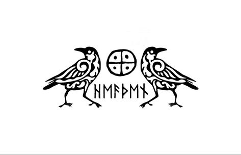 Ancient Viking Art, Odins Ravens, Hugin And Munin, Viking Wallpaper, Scandinavian Tattoo, Arte Viking, Norse Design, Viking Pattern, Rune Tattoo