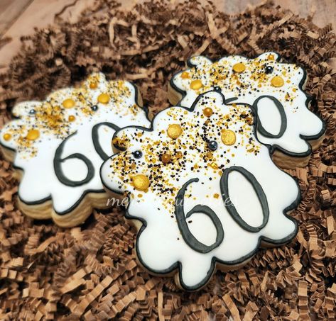 60th birthday cookies @mercibeaucookies 60 Cookies Birthday, Cookies For 60th Birthday, 100th Birthday Cookies Decorated, 50th Class Reunion Cake Ideas, 60th Anniversary Cookies Decorated, 60 Birthday Cookies Decorated, 60th Birthday Royal Icing Cookies, 60th Birthday Cookies Decorated, Class Reunion Cookies Decorated