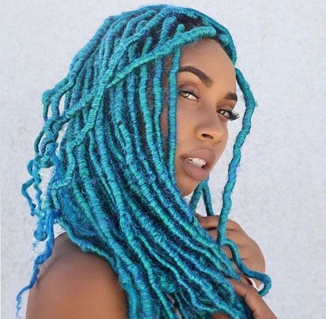 Follow me for more ⚡️ Coloured Faux Locs, Weird Haircuts, Bohemian Locs, Locks Hair, Pretty Dark Skin, Dread Braids, Loc Hairstyles, Protective Hairstyles For Natural Hair, Faux Locs Hairstyles