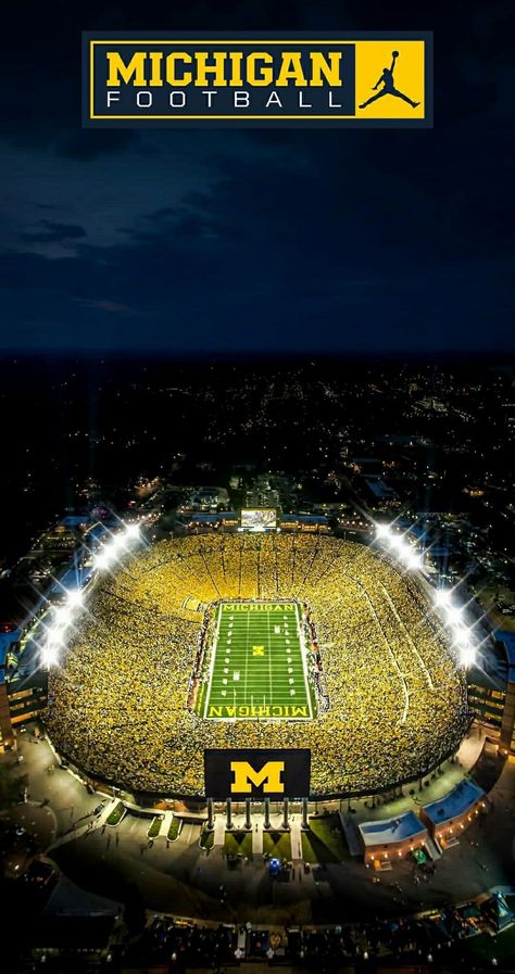 The Big House!!! Michigan Football Wallpaper, University Of Michigan Logo, U Of M Football, Stadium Wallpaper, Michigan Go Blue, Michigan M, Nfl Football Art, University Of Michigan Wolverines, Wolverines Football