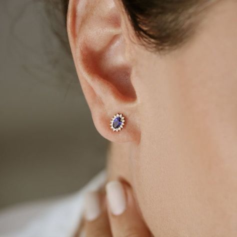 Blue Sapphire Earrings Gold, Blue Sapphire Earrings Studs, Sapphire Earring, Blue Sapphire Earrings, Earrings Sapphire, Sapphire And Diamond Earrings, Sapphire Earrings Studs, Sapphire Studs, Mini Earrings