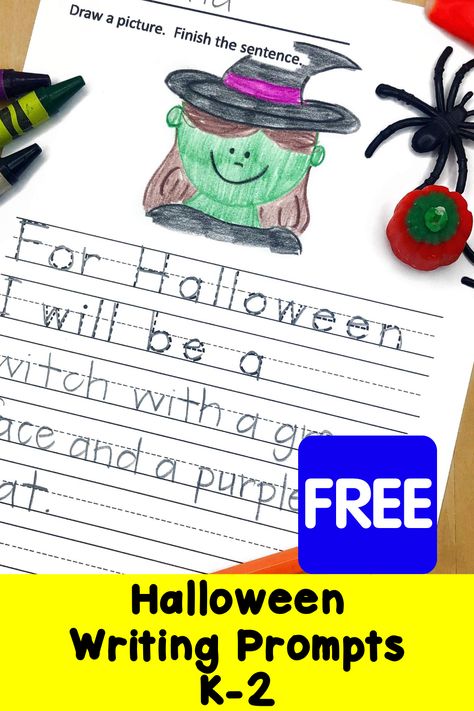 Free Halloween Writing Prompts for Kindergarten...what will you be for Halloween?  #Halloween Halloween Writing Activities Kindergarten, Halloween Writing For Kindergarten, Fall Writing Kindergarten, Kindergarten Halloween Writing, Halloween Handwriting Activities, Halloween Writing Kindergarten Free, Halloween Writing Kindergarten, Halloween Writing Prompts For Kids, Halloween Writing First Grade