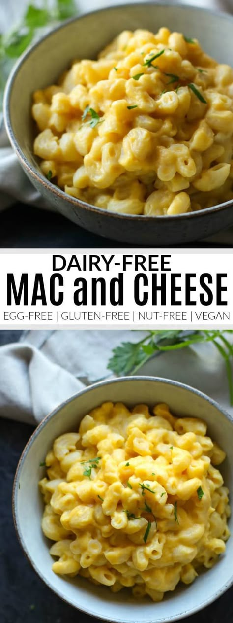 Dairy-free Mac and Cheese |whelp Silas loves it but not so much for the rest of us Vegan Macaroni And Cheese, Dairy Free Mac And Cheese, Dairy Free Bread, Dairy Free Pasta, Dairy Free Snacks, Dairy Free Breakfasts, Egg Free Recipes, Dairy Free Diet, Dairy Free Cheese