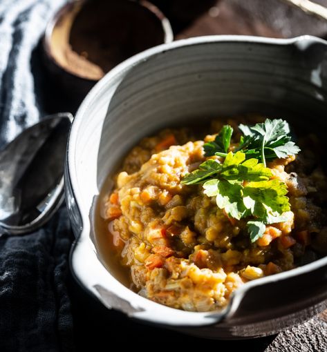 Easy and Delicious Doenjang Lentil Soup. Lentil Soups, The Korean Vegan, Lentils Rice, Korean Vegan, Miso Soup Recipe, Mediterranean Restaurant, Pasta Noodle Recipe, Miso Paste, Lentils And Rice