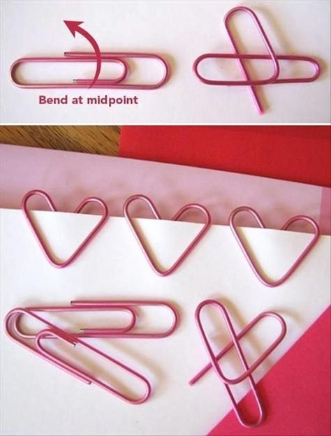 Hoe To Make Heart Paperclip Bookmarks diy craft crafts easy crafts diy crafts how to tutorials life hacks life hack Snöflingor I Papper, Escuela Diy, Paperclip Bookmarks, Diy Back To School, Seni Dan Kraf, Diy School Supplies, Kraf Diy, Diy Tips, Fun Diy Crafts