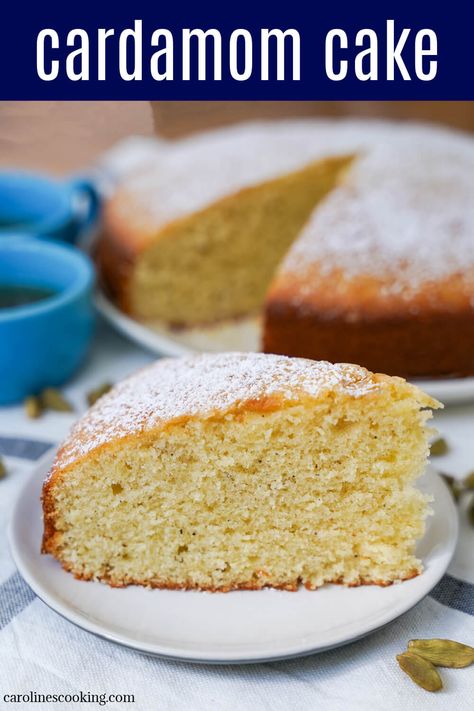 Cardamom Orange Cake, Desserts With Cardamom, Swedish Cardamom Cake, Cardamon Cake Recipes, Cardamom Tea Cake, Cardamom Custard, Orange Cardamom Cake, Sunday Dessert, Cardamom Cake