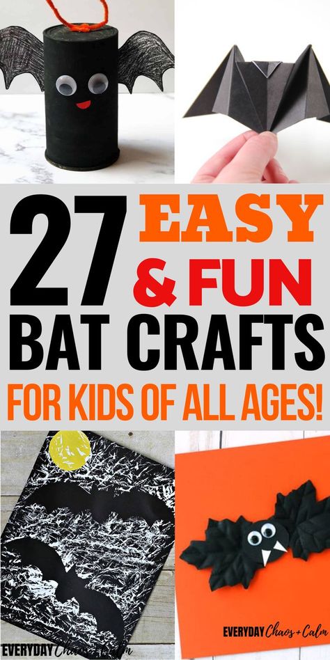 Bats are amazing flying mammals that kids love. Whether it’s Halloween or your kids are learning about bats, here are 27 super cute bat crafts for kids to explore! You can find paper bats, bat puppets, bat painting, and more in the list of bat crafts below. Halloween Bat Art Projects For Kids, Halloween Bat Crafts For Kids Preschool, Bat Diy Crafts, Easy Bat Crafts For Kids, Flying Bats Craft, Preschool Bat Art, Bat Projects For Preschoolers, Bat Crafts For Kindergarten, Bat Themed Birthday Party