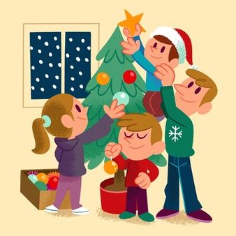 People Decorating Christmas Tree, Decorating Christmas Tree, Happy Christmas Card, Family Christmas Pictures, Vector People, What Is Christmas, About People, Christmas Vectors, Christmas Pictures