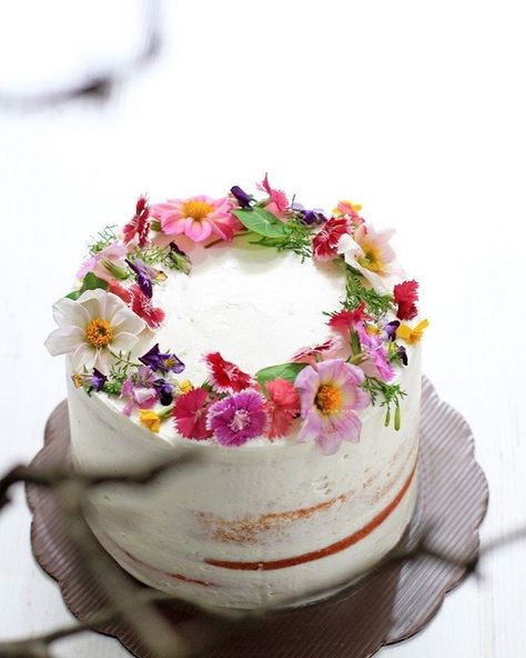 Edible Flower Cakes Let You Enjoy Beautiful Blooms in Sight and Taste Edible Flowers Cake, Edible Flowers Recipes, Cake With Flowers, Flower Cakes, Charlottesville Va, Dandelion Recipes, Special Occasion Cakes, Floral Cake, Occasion Cakes