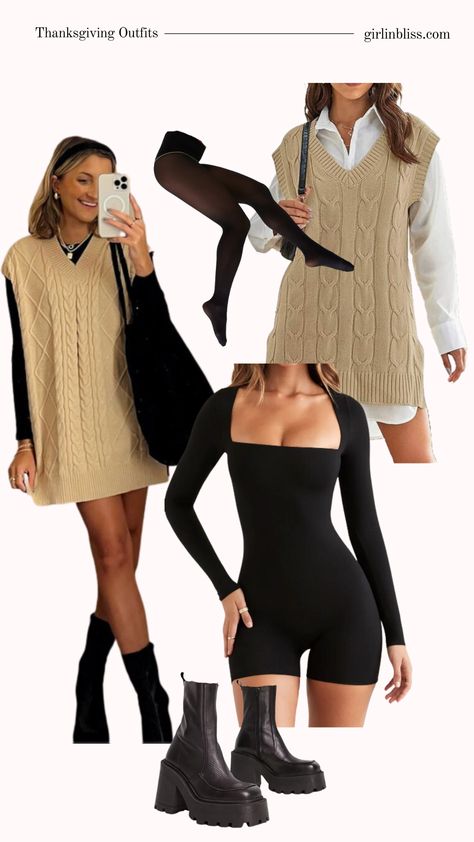 Elevate your Thanksgiving style with these stunning outfit ideas! Whether it's Friendsgiving or a family feast, get inspired to slay the season's festivities in these 8 chic and cozy ensembles. Friendsgiving Outfit, 20’s Fashion, Rustic Dresses, Cute Thanksgiving Outfits, Thanksgiving Dress, Thanksgiving Fashion, Family Picture Outfits, Picture Outfits, Stunning Outfits