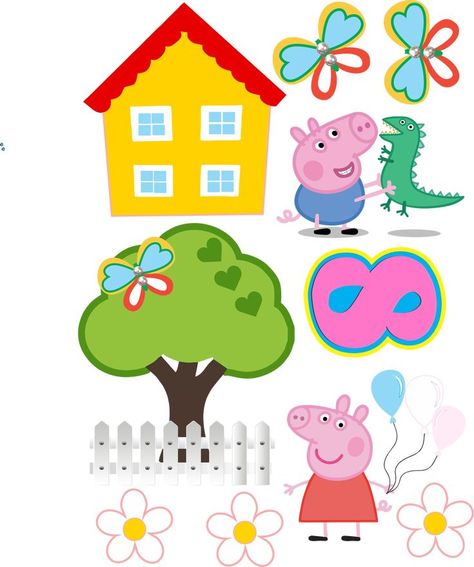 Tortas Peppa Pig, Peppa Pig Cake Topper, Pig Png, Peppa Pig Cake, Peppa Pig Birthday Party, Pepa Pig, Pig Cake, Peppa Pig Party, Pig Party