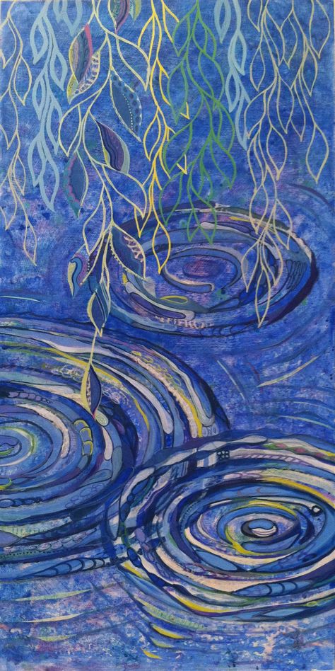 "Ripples" is about the impact a small thing (like a drop of water) can have on the environment around it. Pay it forward! How To Draw Water, Draw Water, A Drop Of Water, Water Abstract, Drop Of Water, Mixed Media Abstract, Water Drawing, Abstract Landscapes, Water Ripples