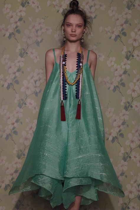 Bohemian Street Style, Bouquet Dress, Light Green Dress, Textile Necklace, Monogram Embroidery, Floaty Dress, Mish Mash, Paris Dresses, Anthropologie Dress