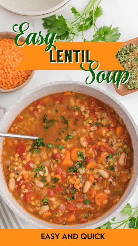 Looking for a hearty and healthy soup recipe that's perfect for colder weather? Made with flavorful vegetables, protein-packed lentils, and a delicious blend of spices, this recipe is sure to become a new favorite. Plus, it's easy to make and perfect for a cozy night in. Head to the blog to get the full recipe and step-by-step instructions. Don't miss out on this delicious and nutritious soup – make it today! Mediterranean Lentil Soup, Healthy Soup Recipe, Tofu Soup, Vegan Lentil Soup, Dried Lentils, Good Soup, Flavorful Vegetables, Lentil Soup Recipes, Tomato Vegetable